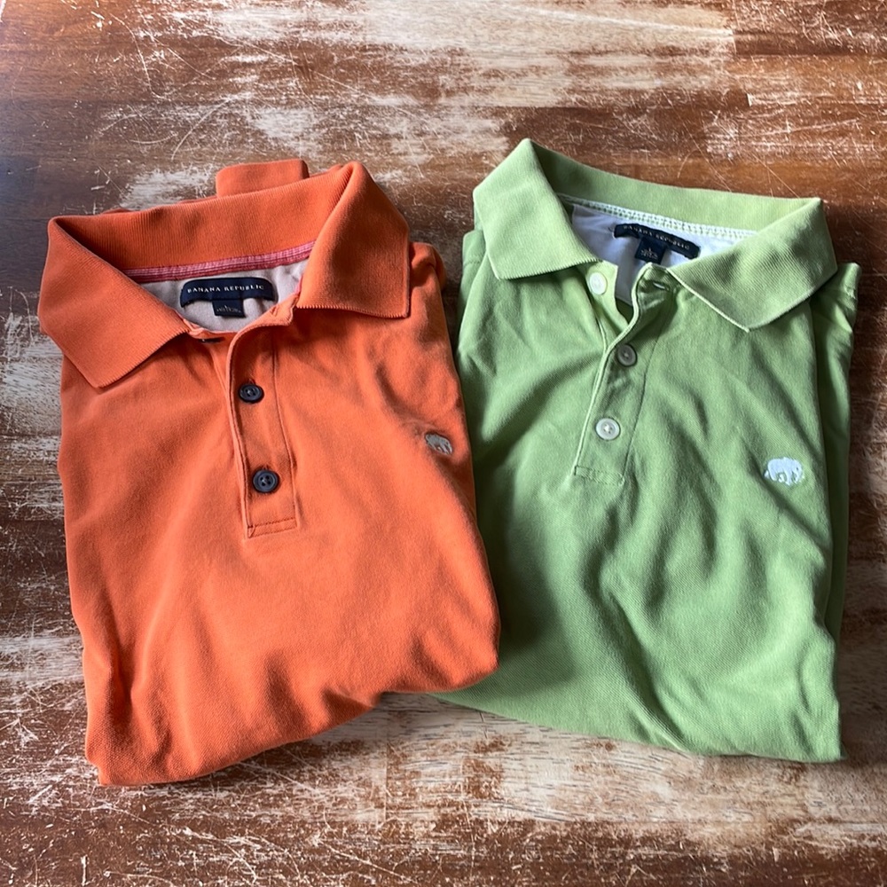2 banana republic polos.